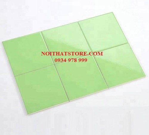 Gạch thẻ vuông xanh lá bóng phẳng 10x10