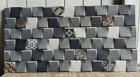 Gạch trang trí 3D Ấn Độ 30x60 Ô vuông nhỏ