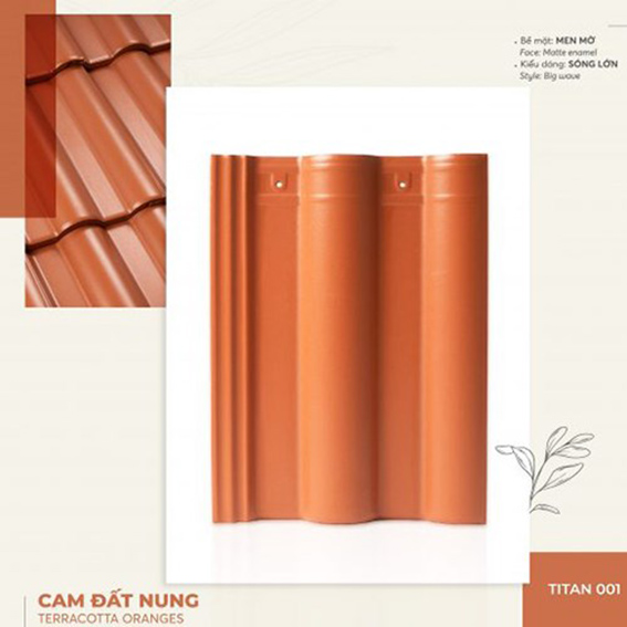 Ngói tráng men Đồng Tâm Titan cao cấp cam đất
