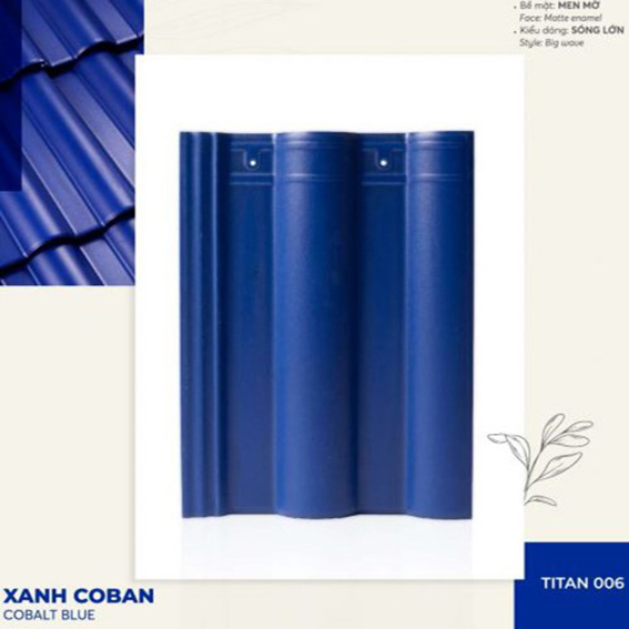 Ngói tráng men Đồng Tâm Titan cao cấp xanh coban