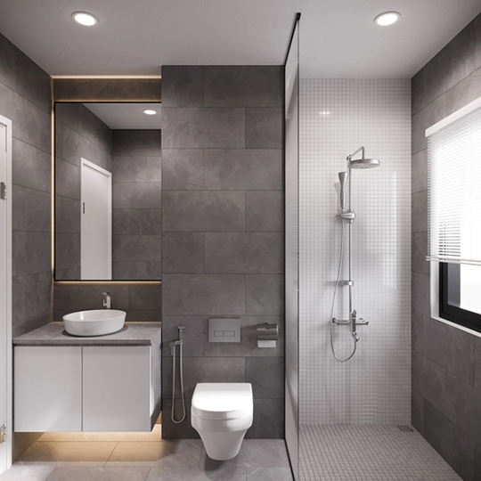 Gạch mosaic thủy tinh xám bạc